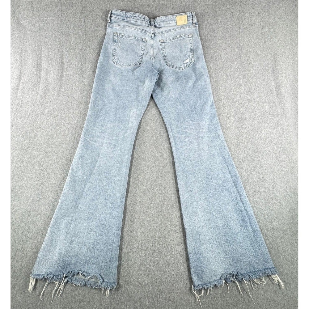 Adriano Goldschmied Alexxis Straight High Rise Jeans Womens 32 Distressed Hem